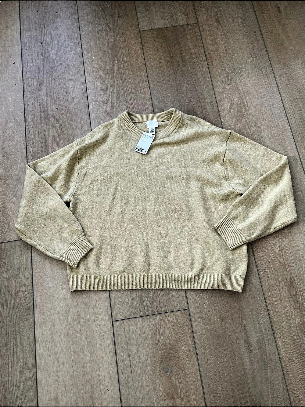 H&M Knitted Jumper Crew Neck Sweater Yellow Medium NWT
